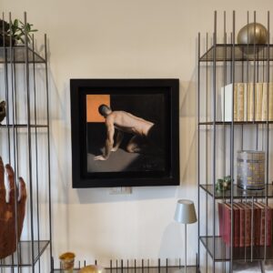 Olio su tela" A Man" di Filippo Manfroni al confine con l’iperrealismo