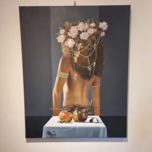 Tecnica mista su tela nudo di donna Roberto Nezzi